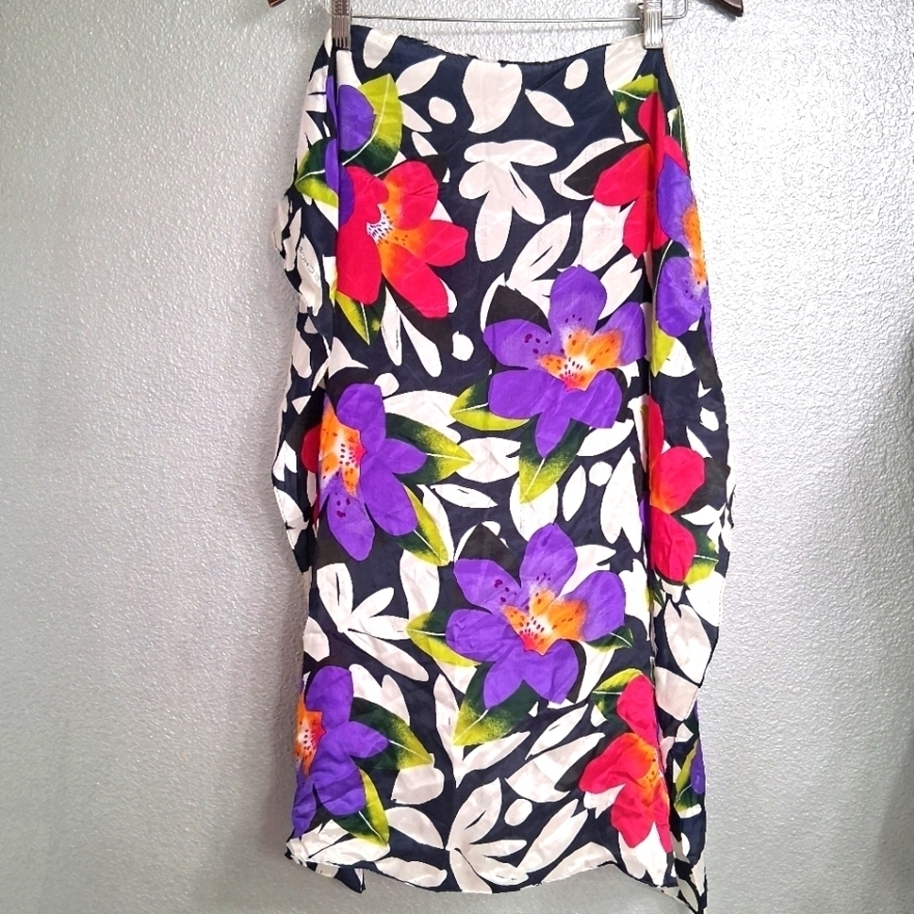 Echo Beautiful Floral Silk Scarf 30"×30"